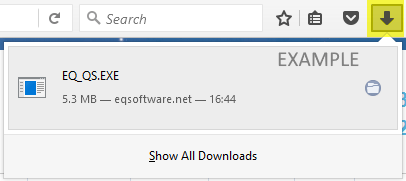 Firefox downloads button
