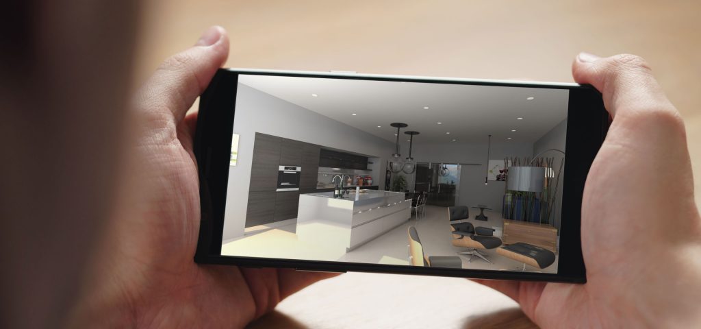 holding phone landscape viewing kitchen design