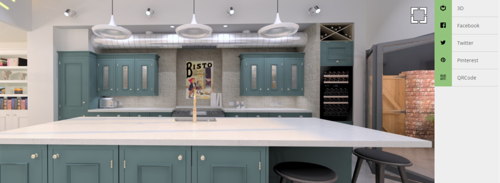 kitchen design with blue cabinets