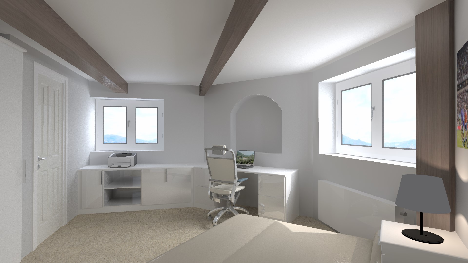 Byles bedroom office design using Hepplewhite furniture created in Winner Design