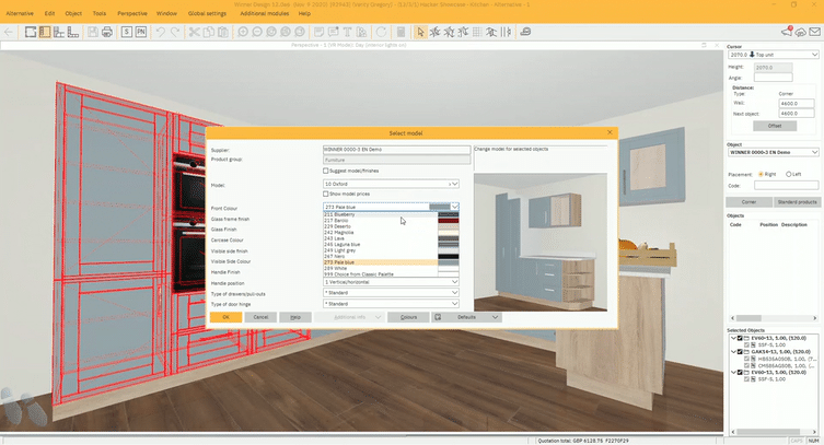 Improve the kitchen layout and revise in real-time with Winner, the best Professional Kitchen Design Software 