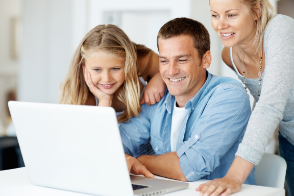 Family at the computer
